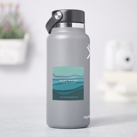 青モダン海波 シール (HydroFlask)