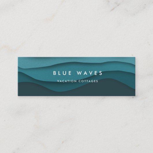青モダン海波 スキニー名刺 (正面)