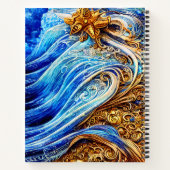 青モダン海波 ノートブック (裏面)