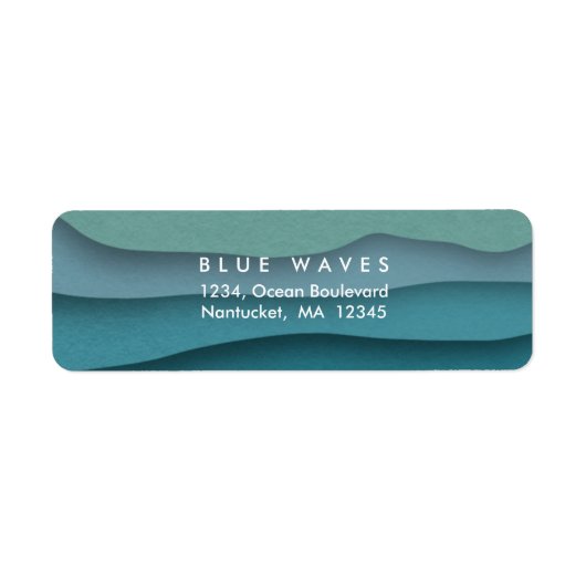 青モダン海波 ラベル (正面)
