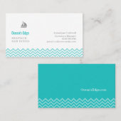 青モダン海波 名刺 (正面/裏面)