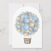 青モダン温風船ベビーシャワー招待状 招待状 (裏面)