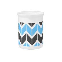 青モダン灰色の幾何学的ヘリンボーンパターン