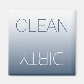 青モダン灰色クリーンまたは汚い食洗機磁石 マグネット (正面)