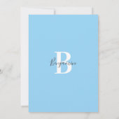 青モダン灰色シェブロン象の赤ちゃんシャワーボーイ 招待状 (裏面)