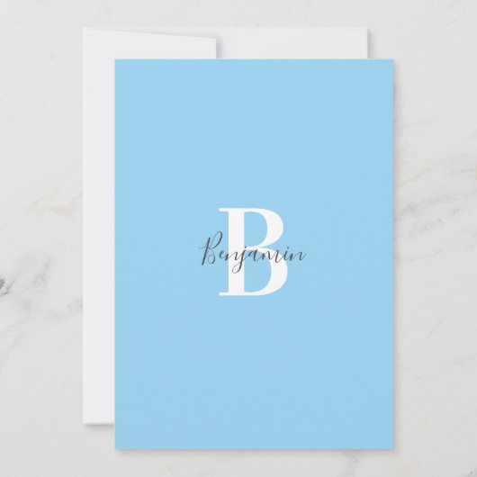 青モダン灰色シェブロン象の赤ちゃんシャワーボーイ 招待状 (裏面)