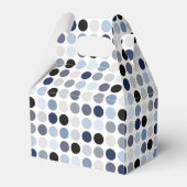 青モダン灰色水玉模様模様モノグラム フェイバーボックス (裏面サイド)
