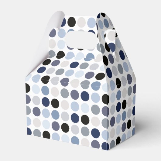 青モダン灰色水玉模様模様モノグラム フェイバーボックス (裏面サイド)