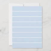 青モダン熱帯パーム離れ男の赤ちゃんシャワー 招待状 (裏面)