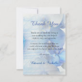 青モダン熱帯水色の蘭の花 サンキューカード (正面)