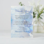 青モダン熱帯水色の蘭の花 サンキューカード (スタンド正面)