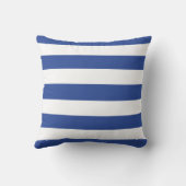 青モダン王室のと白のストライプ クッション (裏面)