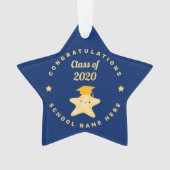 青モダン王室のと金ゴールドの卒業星 オーナメント (正面)