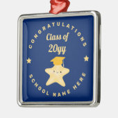 青モダン王室のと金ゴールドの卒業星 メタルオーナメント (左)