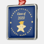 青モダン王室のと金ゴールドの卒業星 メタルオーナメント (左)