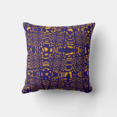 青モダン王室のオレンジ波ジグザグパターン クッション (裏面)