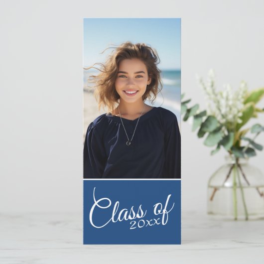 青モダン王室の卒業写真のお知らせ 招待状 (スタンド正面)