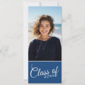 青モダン王室の卒業写真のお知らせ 招待状 (正面)