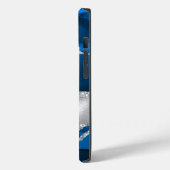 青モダン王室の銀アガテモノグラム Case-Mate iPhoneケース (裏面 / 左)