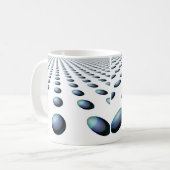青モダン球パターンデザイン コーヒーマグカップ (正面左)