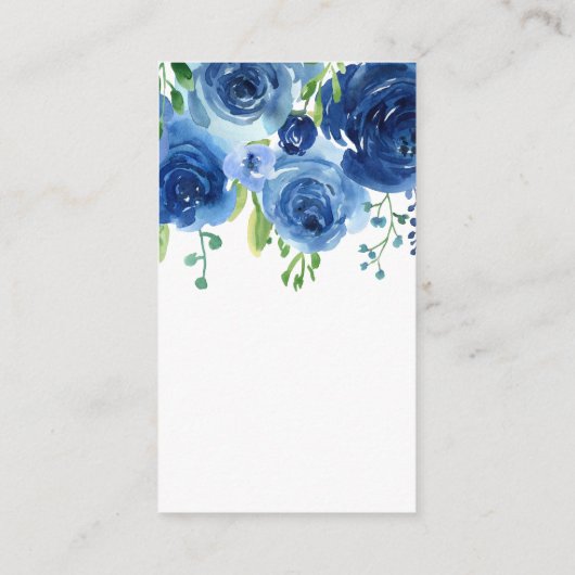 青モダン男の子の赤ちゃんシャワーおむつラッフル エンクロージャーカード (裏面)