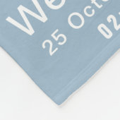 青モダン男の赤ちゃん写真誕生のお知らせ フリースブランケット (角)