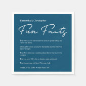 青モダン白おもしろいファクト結婚リスト スタンダードカクテルナプキン (正面)