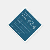 青モダン白おもしろいファクト結婚リスト スタンダードカクテルナプキン (角)