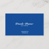 青モダン白かわいい子ども顔画家 名刺 (裏面)