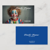 青モダン白かわいい子ども顔画家 名刺 (正面/裏面)