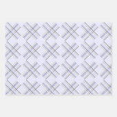 青モダン白と黒のタータンチェック ラッピングペーパーシート (正面2)