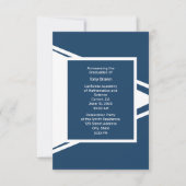 青モダン白の写真卒業発表 案内状 (正面)