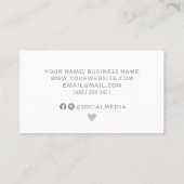 青モダン白アポイントメントカード 名刺 (裏面)