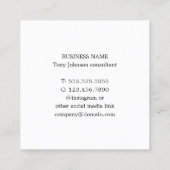 青モダン白エレガント幾何学コンサルタント スクエア名刺 (裏面)