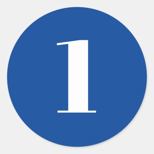 青モダン白カスタム数年齢モノグラム ラウンドシール (正面)