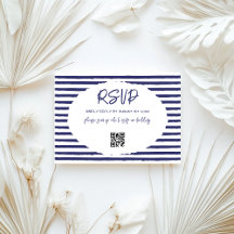 青モダン白ストライプ結婚