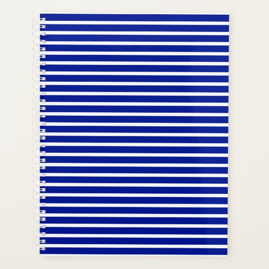 青モダン白パタはっきりしたンストライプトレンディー プランナー手帳 (正面)