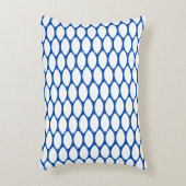 青モダン白パタン枕 アクセントクッション (正面(垂直))