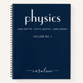 青モダン白パーソナライズされた物理 ノートブック