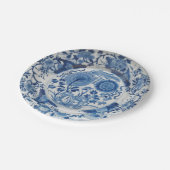 青モダン白フェイク磁流フローラ ペーパープレート (アングル)