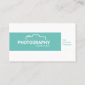 青モダン白プロフェッショナル撮影 名刺 (正面)