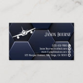 青モダン白プロフェッショナルQRコード 名刺 (正面)