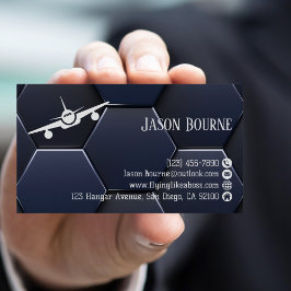 青モダン白プロフェッショナルQRコード 名刺