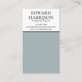 青モダン白ミニマル幾何学的名刺 名刺 (裏面)