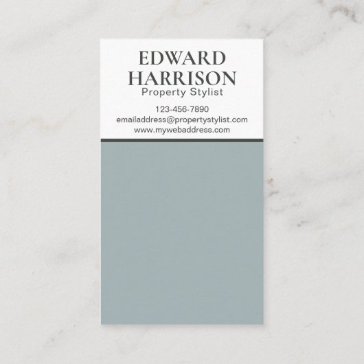 青モダン白ミニマル幾何学的名刺 名刺 (裏面)