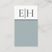 青モダン白ミニマル幾何学的名刺 名刺 (正面)