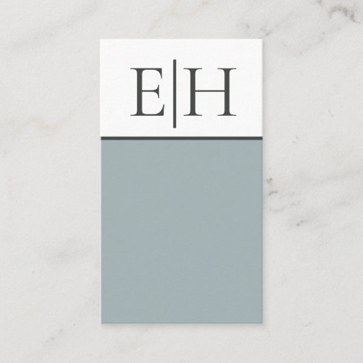 青モダン白ミニマル幾何学的名刺 名刺 (正面)