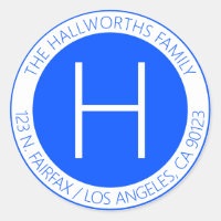 青モダン白差出人住所またはその他の文字