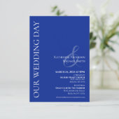 青モダン白招待状 招待状 (スタンド正面)