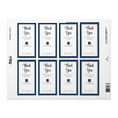 青モダン白金ゴールド枠Thank You Box Label ラベル (フルシート)